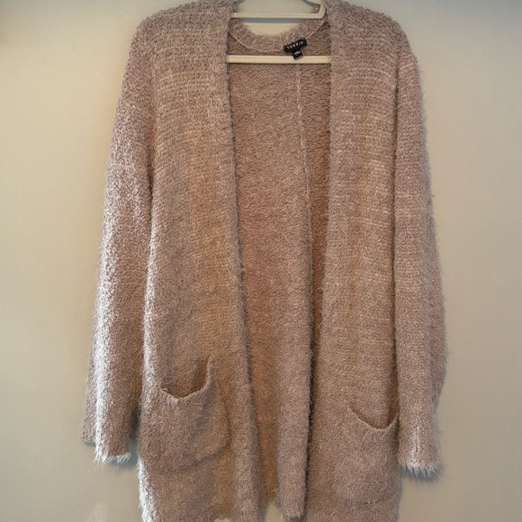 Torrid Fuzzy Yarn Cardigan Open Front Sweater Dusty Pink 4X - Picture 4 of 9